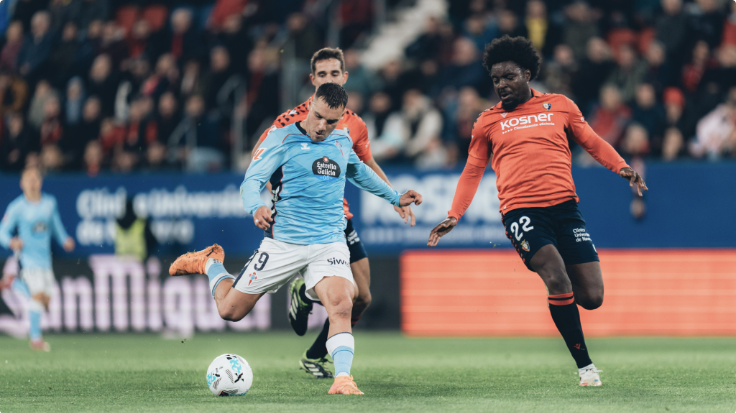 逆转绝杀！尤特格拉双响 + 杜兰 87 分钟制胜 塞尔塔 3-2 奥萨苏纳斩获西甲首胜